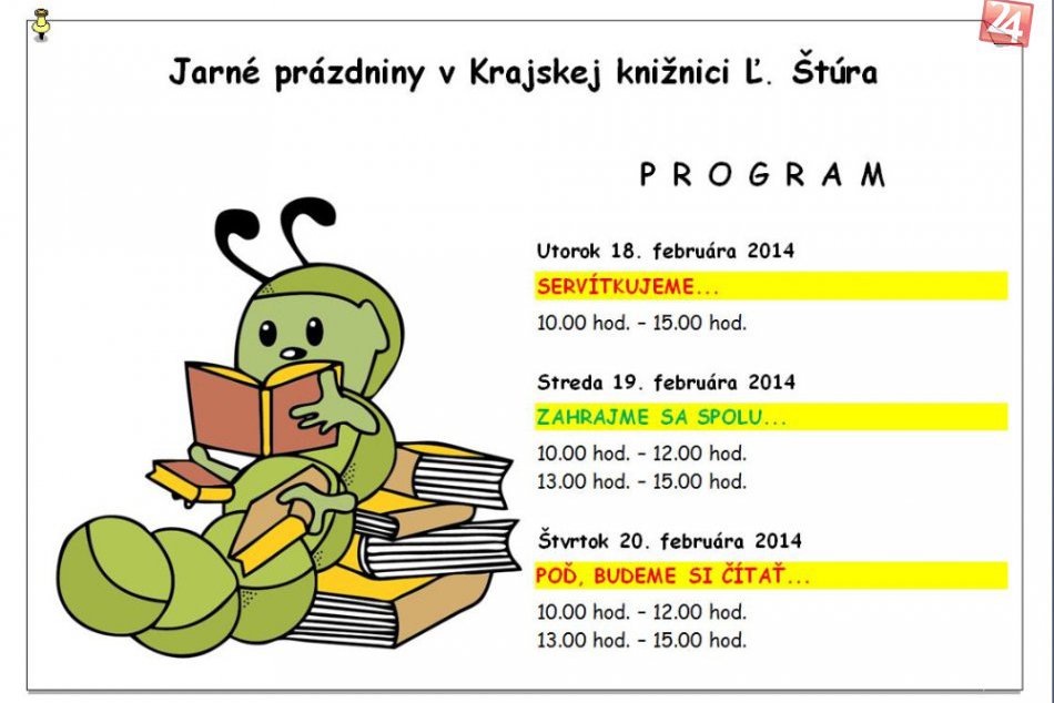 Bohatý program počas jarných prázdnin vo zvolenskej knižnici