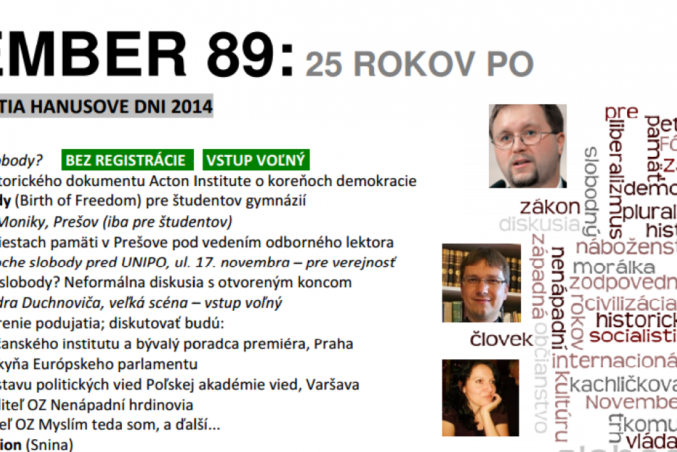 November 89: 25 rokov po Nežnej revolúcii, v Prešove bude diskusia