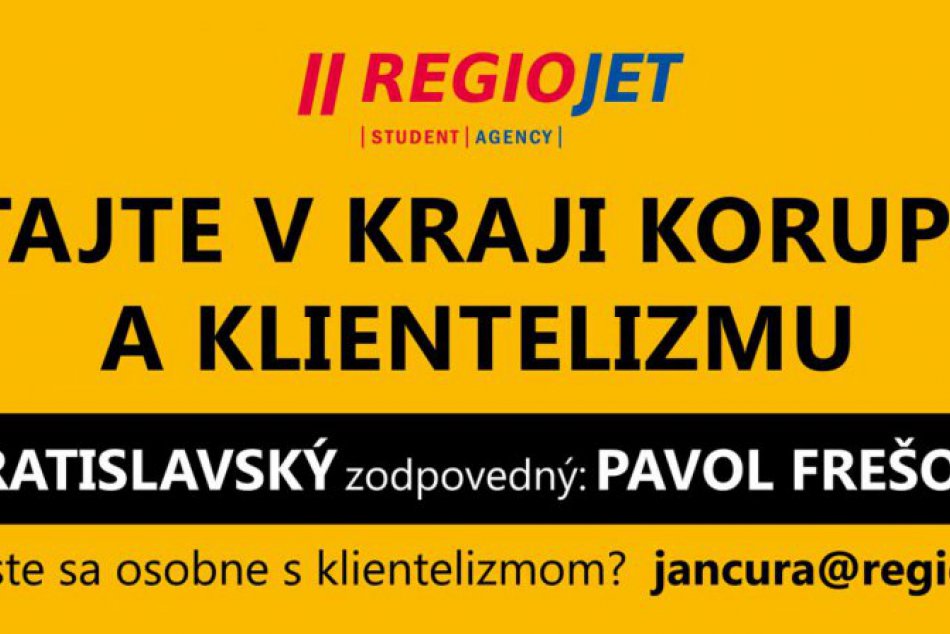 RegioJet: Bilbórdová kampaň v Bratislave