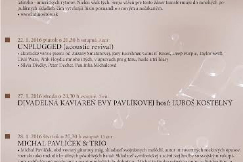 PROGRAM: Januárová kultúra na Chrenovej vás má čím zaujať