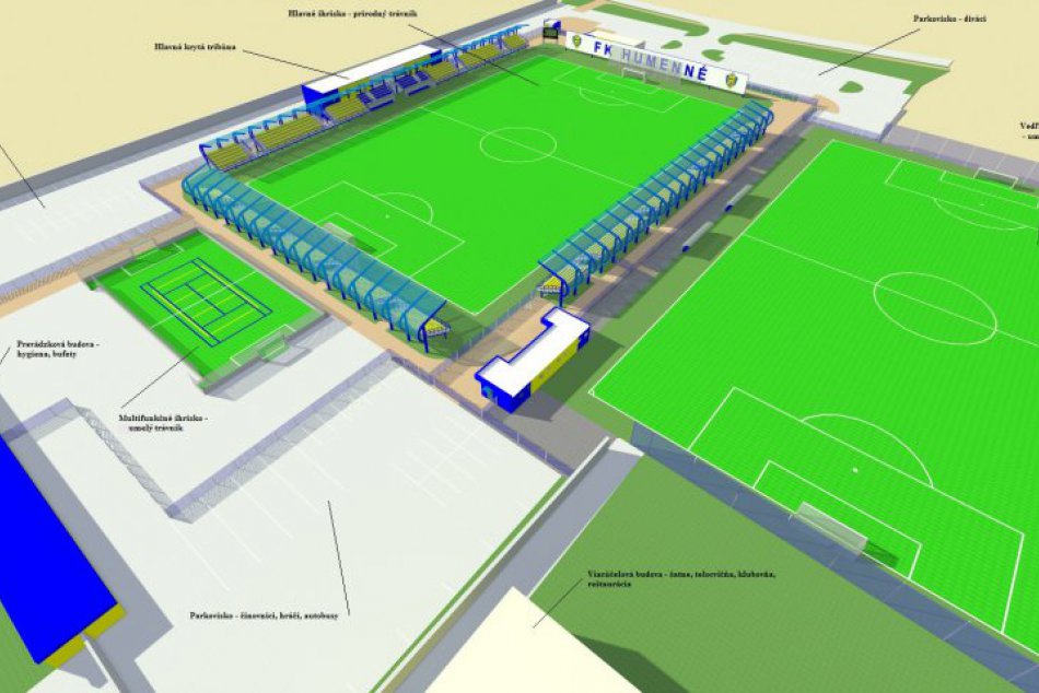 Vizualizácie nového futbalového štadióna v Humennom