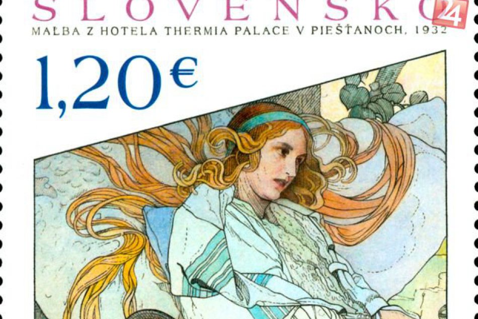 Slovenská poštová známka Umenie: Alfons Mucha