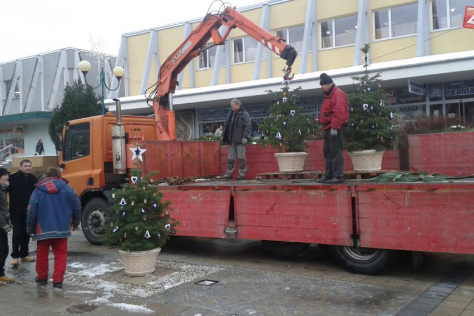 Vianočná výzdoba v Považskej: Stromčeky na pešej zóne