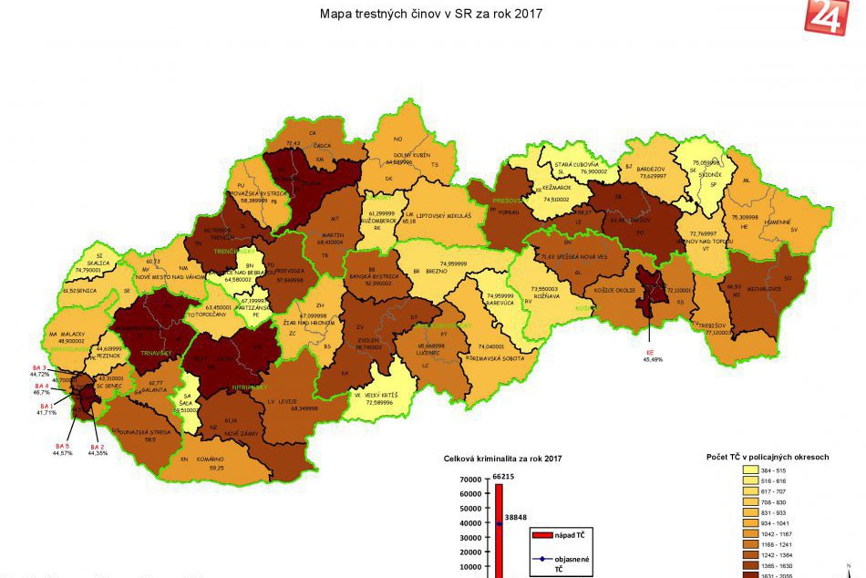 Obrazom: Mapy kriminality 2017