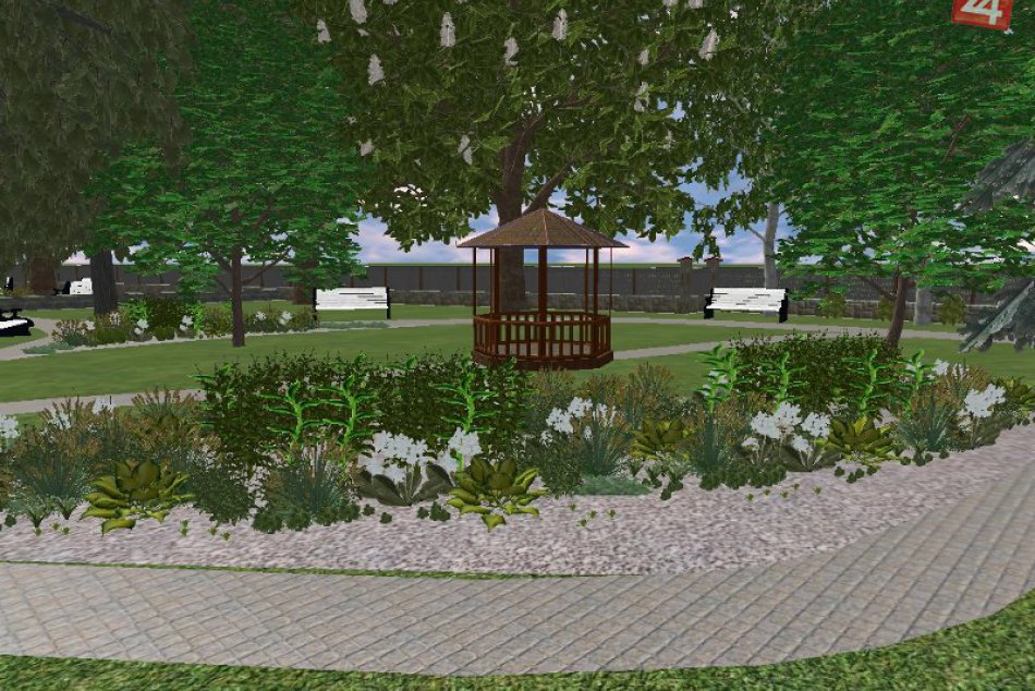 Vizualizácia návrhu revitalizácie parku pri Sokolovni