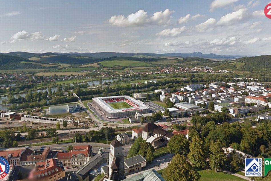 Vizualizácia nového futbalového štadióna v Trenčíne
