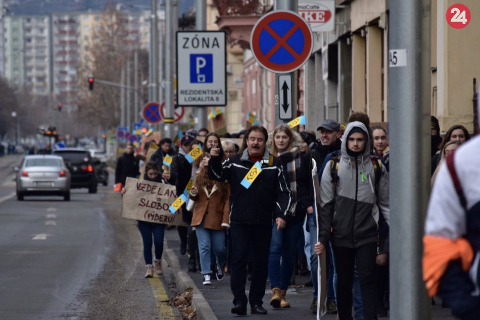 Protest študentov gymnázia Košice
