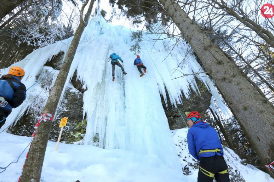 Ľadopád láka priaznivcov adrenalínových športov