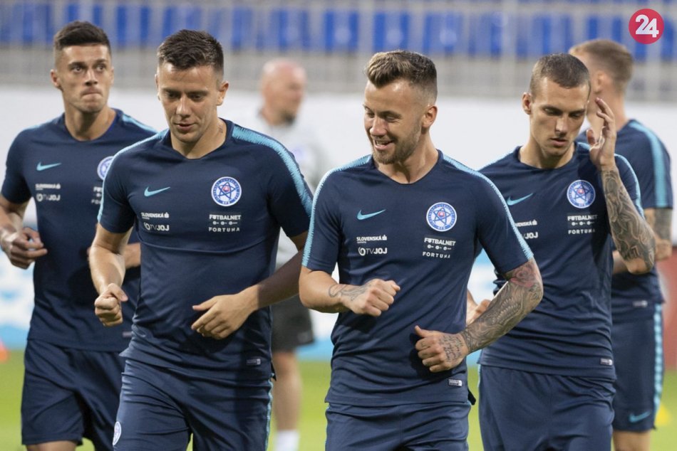 Futbalisti Slovenska pred zápasom s Azerbajdžanom