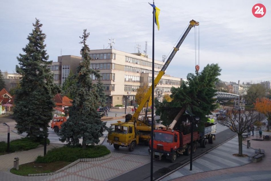 V Michalovciach už stojí vianočný stromček