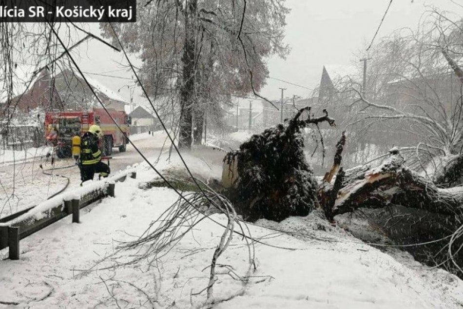 Obrazom: V Dobšinej spadol strom a zasiahol plynové potrubie