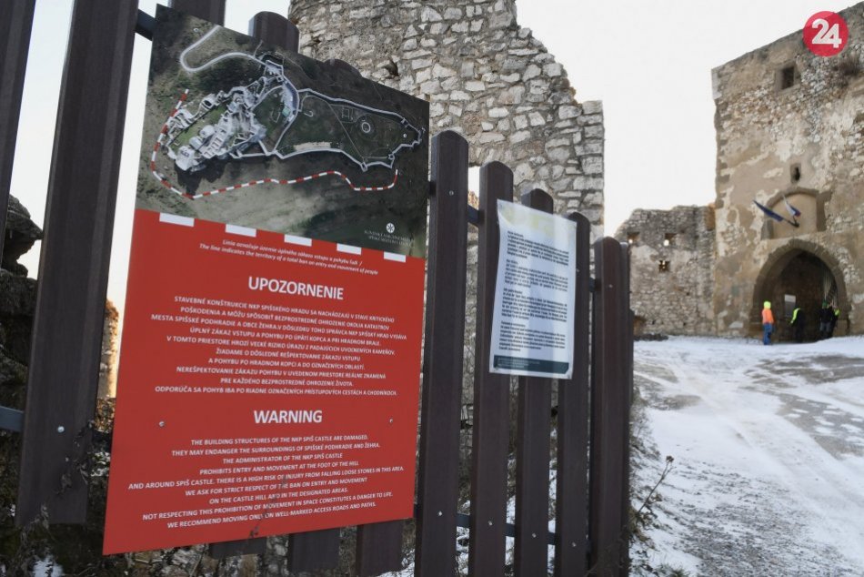 OBRAZOM: Na nebezpečenstvo v okolí Spišského hradu upozorňujú tabule