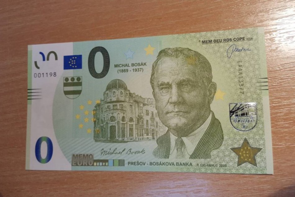 Obrazom: Nová eurobankovka v Prešove, je na nej Michal Bosák