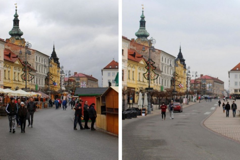 Pandémia koronavírusu zmenila vianočnú atmosféru v mestách na Slovensku