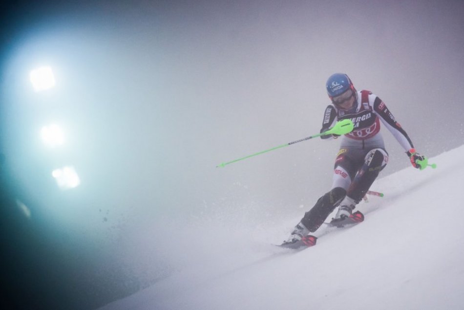 Petra Vlhová počas slalomu žien Svetového pohára v alpskom lyžovaní v Záhrebe
