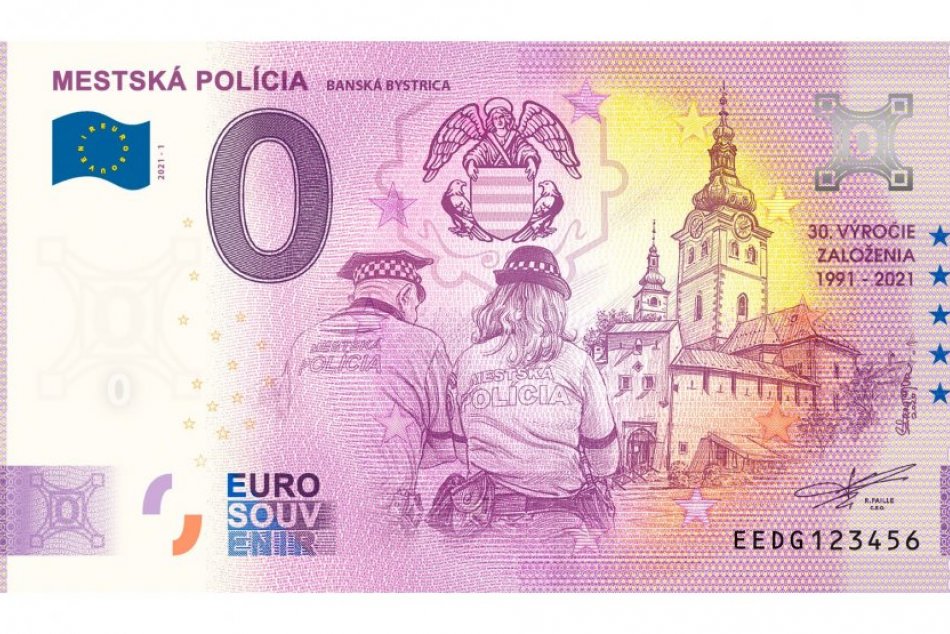 Euro Souvenir bankovka Mestská polícia Banská Bystrica