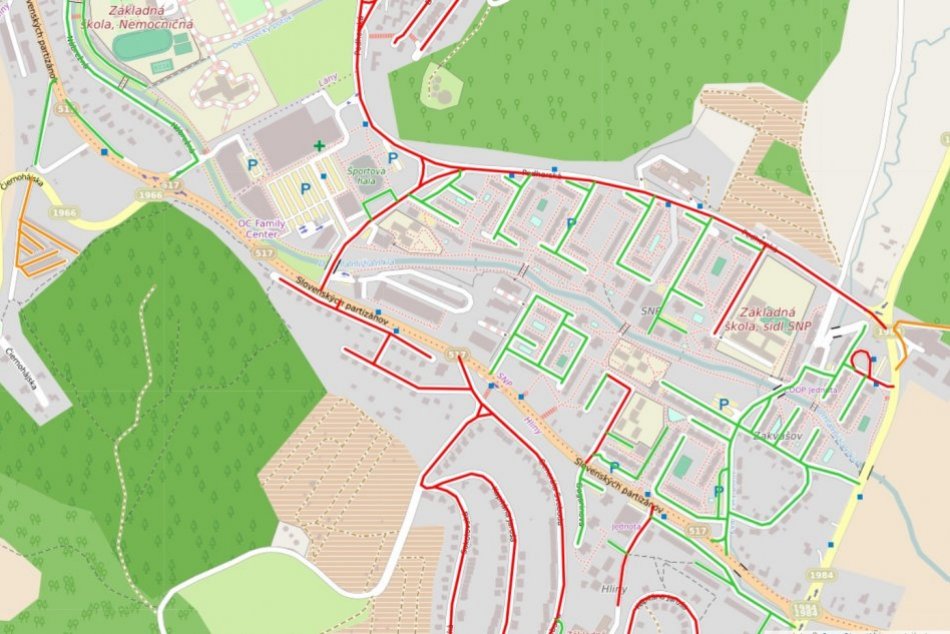 Mapa zimnej údržby v Považskej: Takto rozdelili cesty a chodníky podľa priority