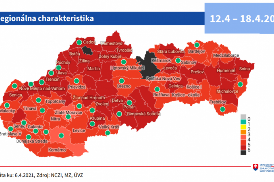 Mapa COVID automatu od 12. do 18. apríla 2021