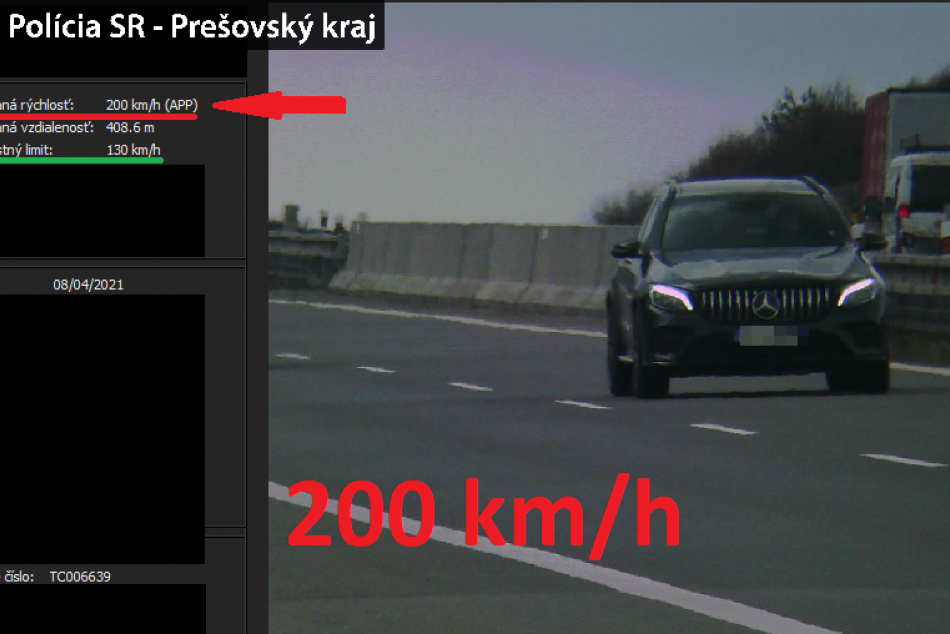 Vodič na diaľnici v úseku Poprad - Prešov uháňal rýchlosť 200 km/h