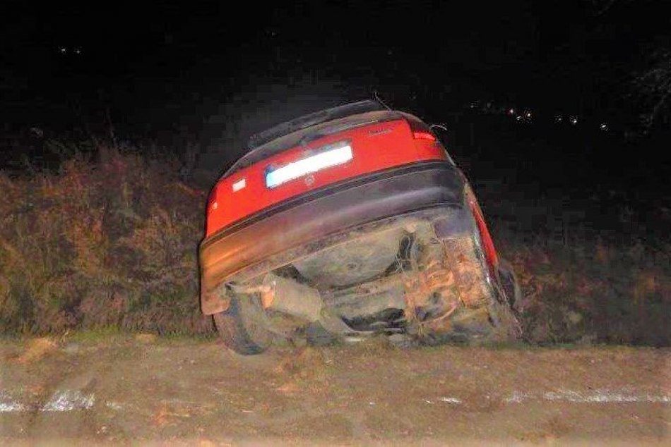 FOTO: Vodič s 2,79 promile skončil v priekope, dopraváci z Považskej ho obvinili