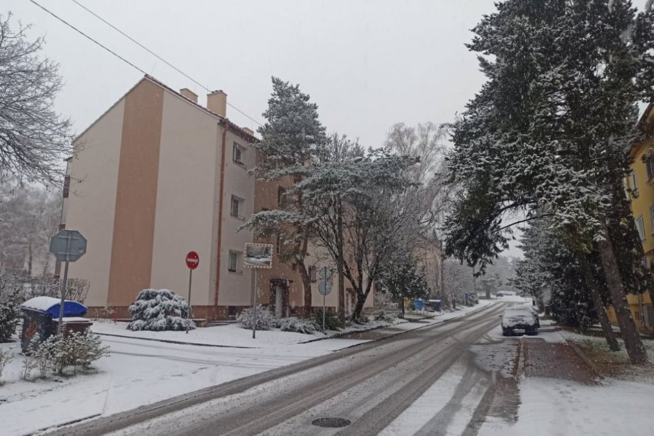 Sneženie v Nitre 9. decembra 2021