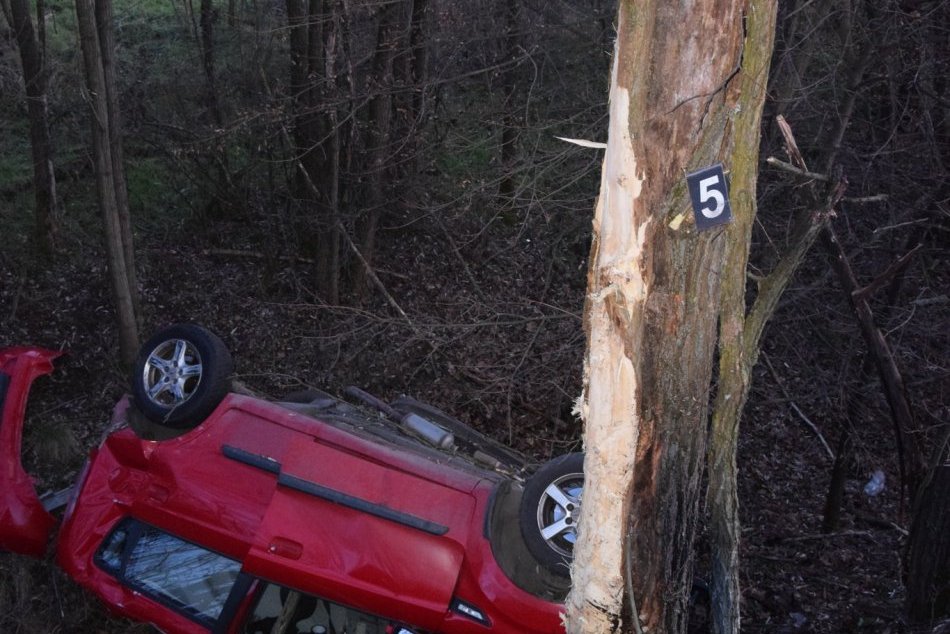 Objektívom: Auto mladej vodičky skončilo po náraze do stromu na streche