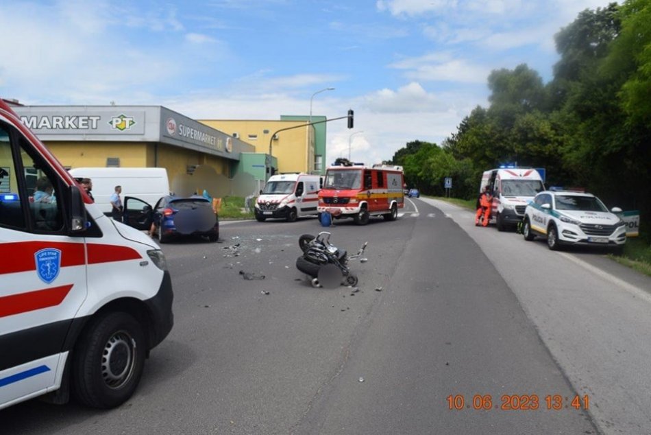Nehoda motorkára v Piešťanoch