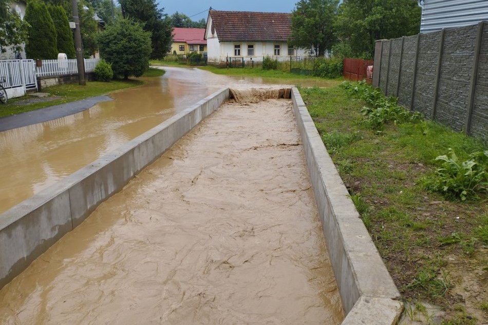 Povodeň v obci Zborov, okres Bardejov