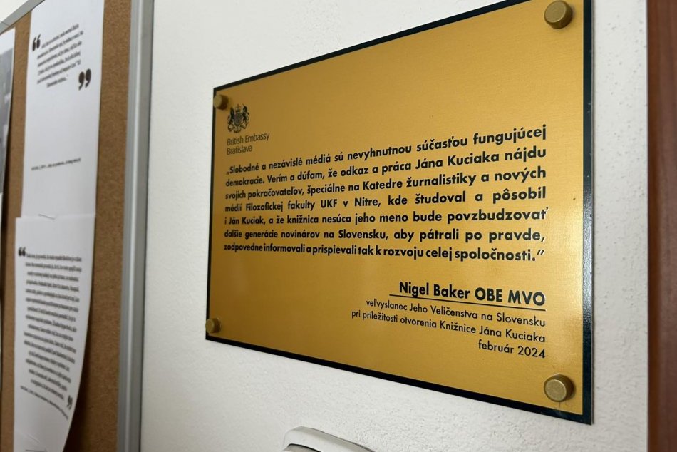 V priestoroch katedry žurnalistiky UKF otvorili Knižnicu Jána Kuciaka