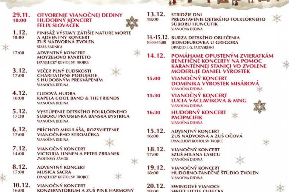 Program Zvolenskej zimy 2024