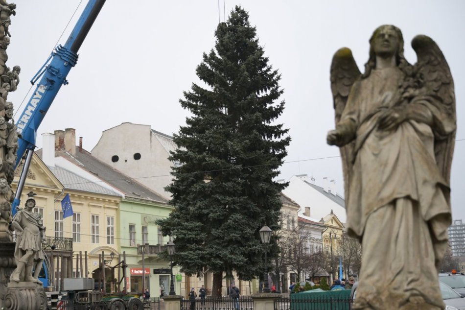 Vianočný stromček už dorazil na Hlavnú do Košíc