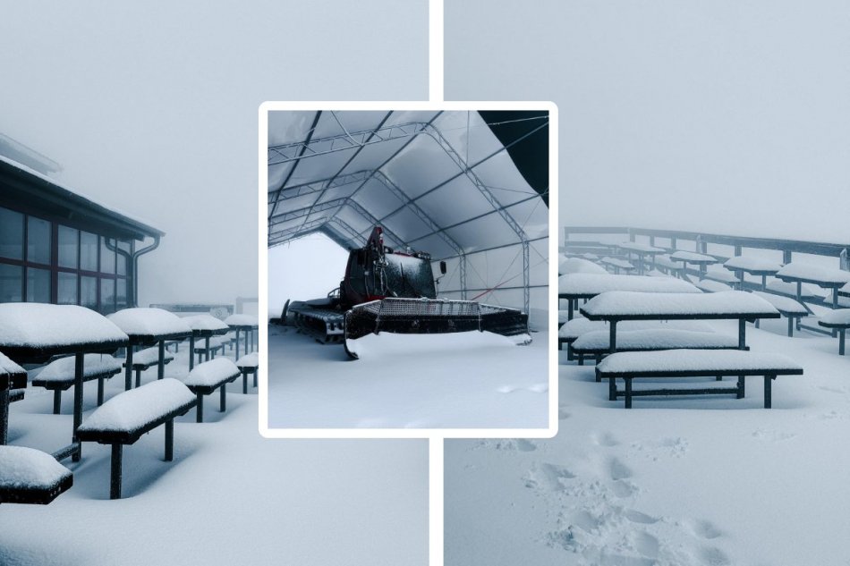 Sneh v stredisku Vrátna Malá Fatra 19. mája 2025