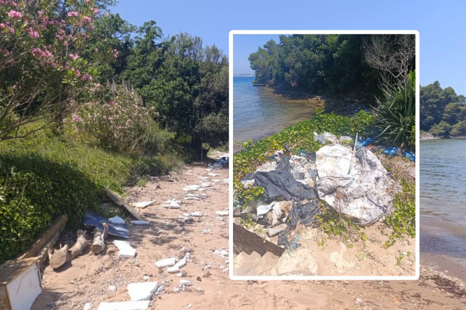 Krásna pláž na ostrove Ugljan je posiata odpadkami