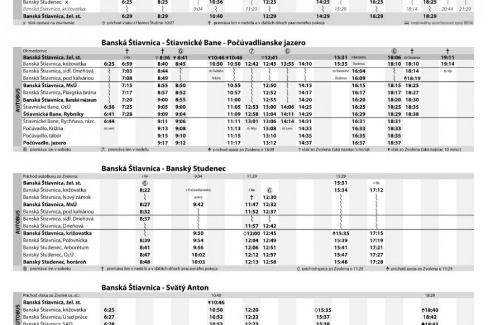 Letné sezónne autobusové spoje BBSK