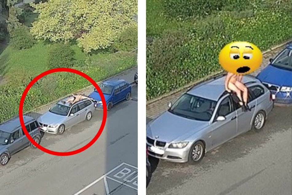 Opitý muž si ľahol na strechu auta