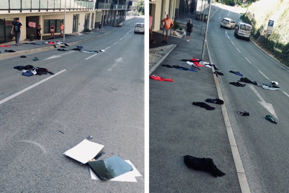 Žena povyhadzovala mužove veci z okna