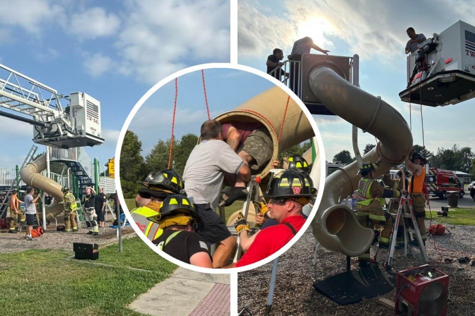 40-ročný muž sa zasekol v detskej šmykľavke