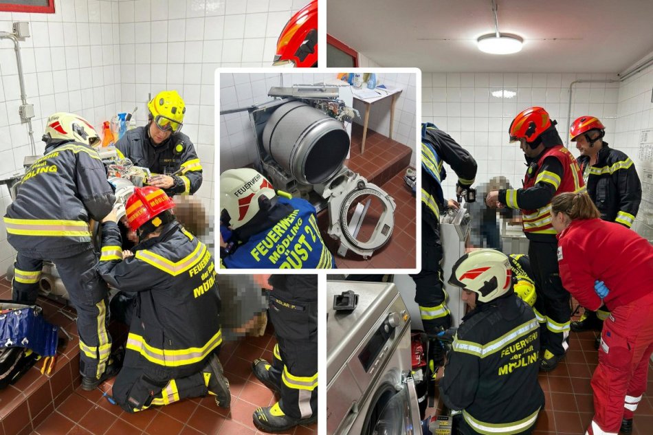 Hasiči zachraňovali dievča zaseknuté v sušičke