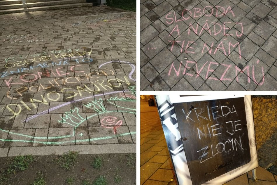 V OBRAZOCH: Kriedové odkazy pribúdajú na chodníkoch, pred podnikmi aj školami