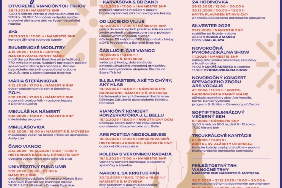 Program Banskobystrických Vianoc 2025