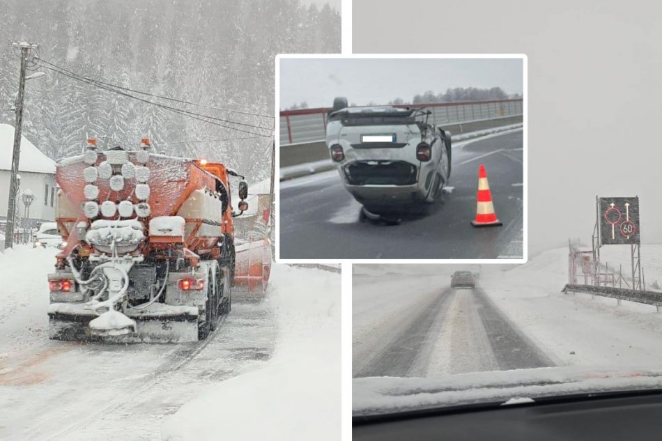Sneženie na slovenských cestách