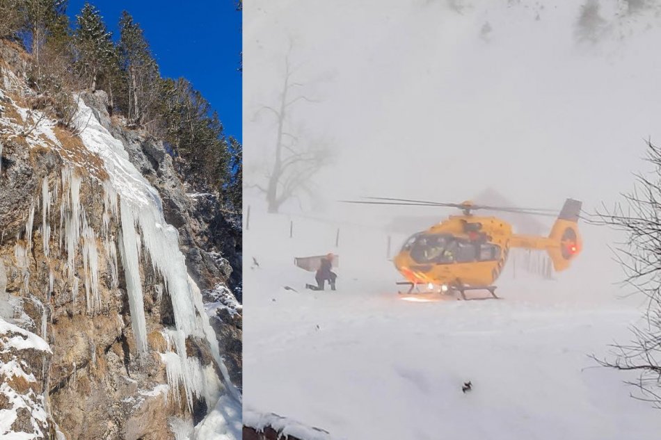 Obrovský cencúľ z vodopádu Arzmooser zasiahol chlapca (6)