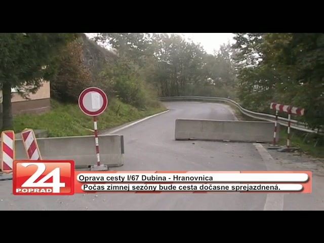 Oprava cesty I/67 Dubina - Hranovnica.