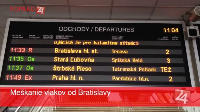 Vlakov z Bratislavy sa tak skoro nedočkáte. Meškania narástli až na 180 minút